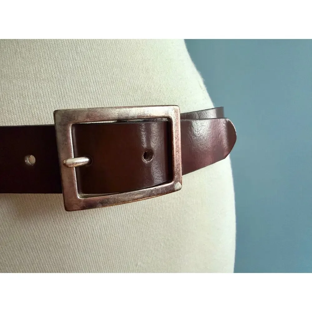 GAP Brown Italian Leather Belt Womens sz 32 - Picture 2 of 9